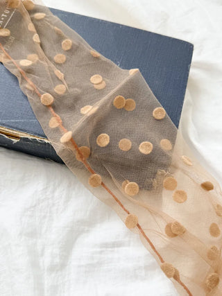 Blurring Dot Mesh See-through Color Stockings Pleated Long Socks