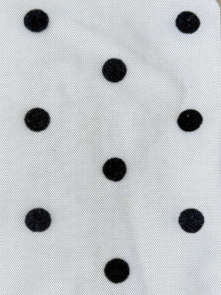 Blurring Dot Mesh See-through Color Stockings Pleated Long Socks
