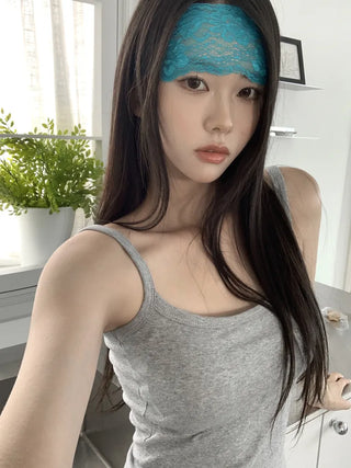 DIO Flower Lace Punching See-through Color Bandana Hairband