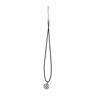 Black String Spiral Sun Maki Sun Silver Pendant Necklace 2 Types