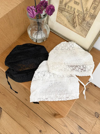 Cottage Lace Flower See-through Bandana Strap Hat