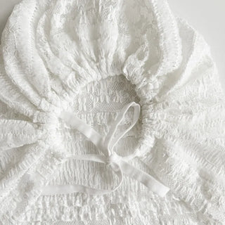 Cottage Lace Flower See-through Bandana Strap Hat