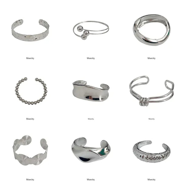 Hot Summer Metal Curved Bold Twist One-Touch Open Bangle Bracelet Collection