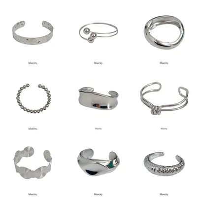 Hot Summer Metal Curved Bold Twist One-Touch Open Bangle Bracelet Collection