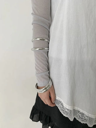 Hot Summer Metal Curved Bold Twist One-Touch Open Bangle Bracelet Collection
