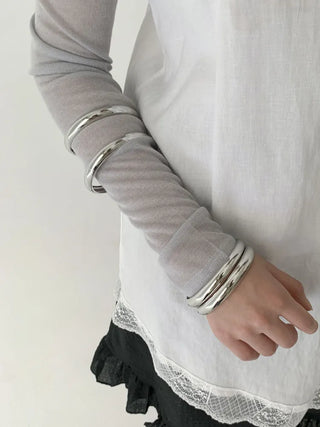 Hot Summer Metal Curved Bold Twist One-Touch Open Bangle Bracelet Collection