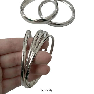 Hot Summer Metal Curved Bold Twist One-Touch Open Bangle Bracelet Collection