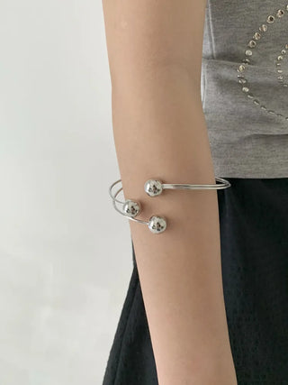 Hot Summer Metal Curved Bold Twist One-Touch Open Bangle Bracelet Collection