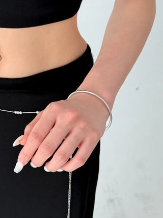 Hot Summer Metal Curved Bold Twist One-Touch Open Bangle Bracelet Collection