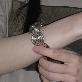 Hot Summer Metal Curved Bold Twist One-Touch Open Bangle Bracelet Collection