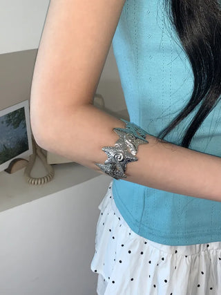Hot Summer Metal Curved Bold Twist One-Touch Open Bangle Bracelet Collection