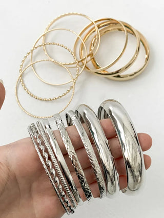 Hot Summer Metal Curved Bold Twist One-Touch Open Bangle Bracelet Collection