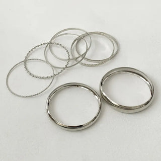 Hot Summer Metal Curved Bold Twist One-Touch Open Bangle Bracelet Collection