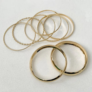 Hot Summer Metal Curved Bold Twist One-Touch Open Bangle Bracelet Collection