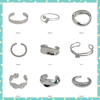 Hot Summer Metal Curved Bold Twist One-Touch Open Bangle Bracelet Collection