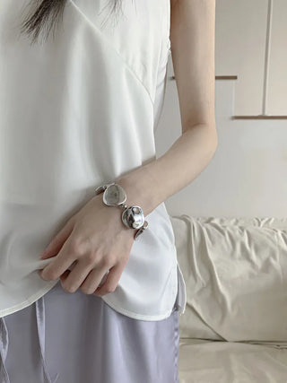 Hot Summer Metal Curved Bold Twist One-Touch Open Bangle Bracelet Collection