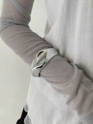 Hot Summer Metal Curved Bold Twist One-Touch Open Bangle Bracelet Collection