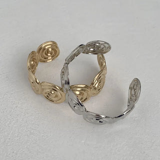 Hot Summer Metal Curved Bold Twist One-Touch Open Bangle Bracelet Collection