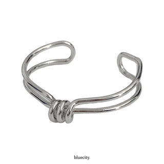 Hot Summer Metal Curved Bold Twist One-Touch Open Bangle Bracelet Collection