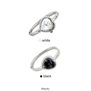 Heart Bangle Metal Bold Bracelet Wristwatch