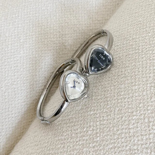 Heart Bangle Metal Bold Bracelet Wristwatch