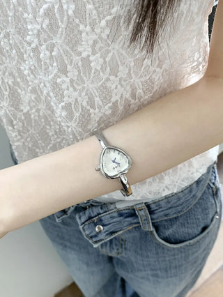 Heart Bangle Metal Bold Bracelet Wristwatch