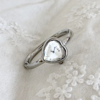 Heart Bangle Metal Bold Bracelet Wristwatch