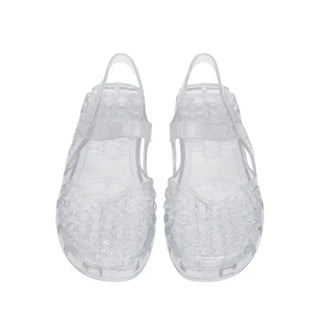 Summer Glitter Punched Flat PVC Rainy Season Water Play Sandals Jelly Shoes