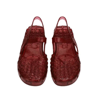 Summer Glitter Punched Flat PVC Rainy Season Water Play Sandals Jelly Shoes