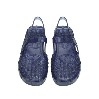 Summer Glitter Punched Flat PVC Rainy Season Water Play Sandals Jelly Shoes