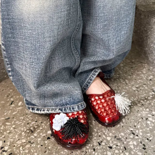 Summer Glitter Punched Flat PVC Rainy Season Water Play Sandals Jelly Shoes