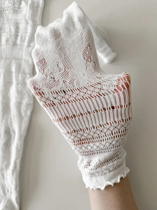 Tabi Lace Mesh Toe Flip-flops Summer Long Socks