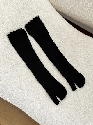 Tabi Lace Mesh Toe Flip-flops Summer Long Socks