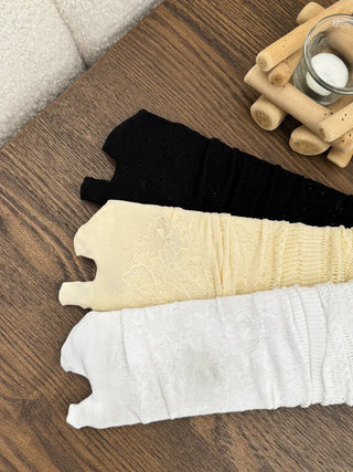 Tabi Lace Mesh Toe Flip-flops Summer Long Socks