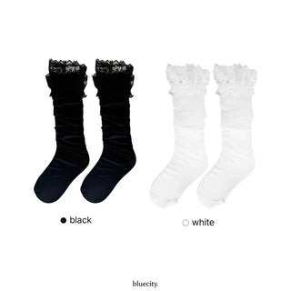 See-through Lace Chiffon Knee Socks Stockings