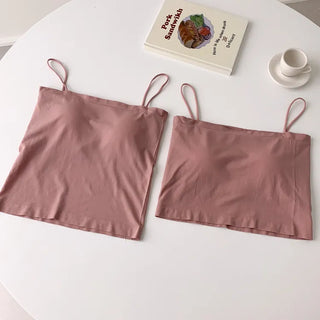 Soft Cheese Square Sleeveless Bralette in 2 Lengths