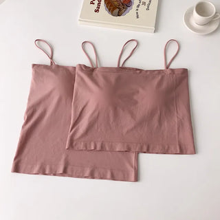 Soft Cheese Square Sleeveless Bralette in 2 Lengths