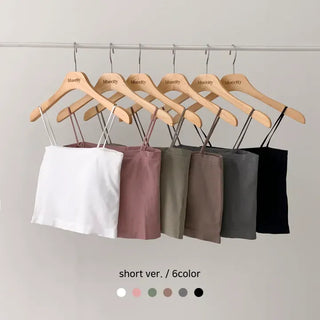 Soft Cheese Square Sleeveless Bralette in 2 Lengths