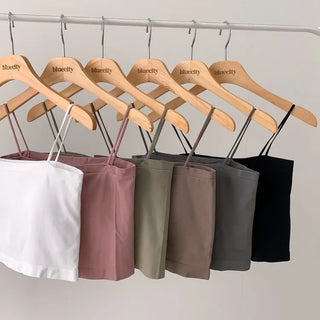 Soft Cheese Square Sleeveless Bralette in 2 Lengths