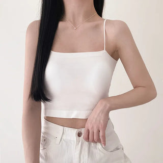 Soft Cheese Square Sleeveless Bralette in 2 Lengths