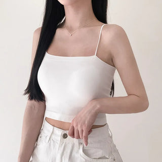 Soft Cheese Square Sleeveless Bralette in 2 Lengths