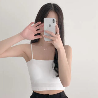 Soft Cheese Square Sleeveless Bralette in 2 Lengths