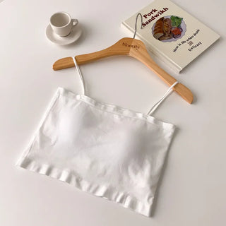 Soft Cheese Square Sleeveless Bralette in 2 Lengths