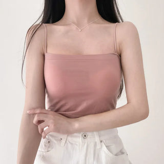 Soft Cheese Square Sleeveless Bralette in 2 Lengths