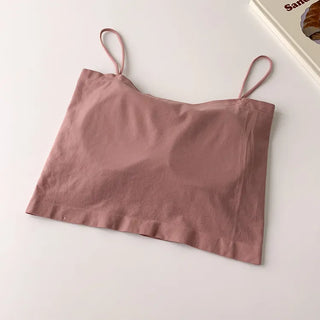 Soft Cheese Square Sleeveless Bralette in 2 Lengths