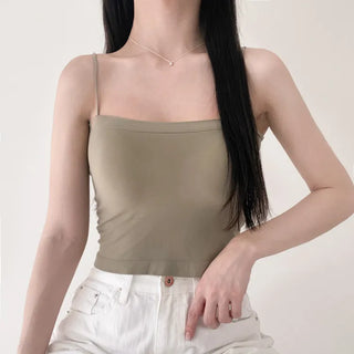 Soft Cheese Square Sleeveless Bralette in 2 Lengths