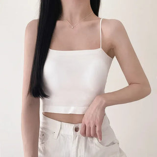 Soft Cheese Square Sleeveless Bralette in 2 Lengths