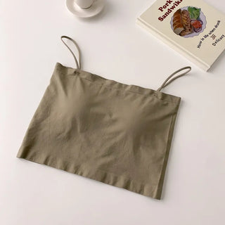 Soft Cheese Square Sleeveless Bralette in 2 Lengths