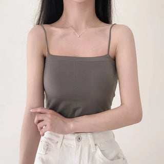 Soft Cheese Square Sleeveless Bralette in 2 Lengths