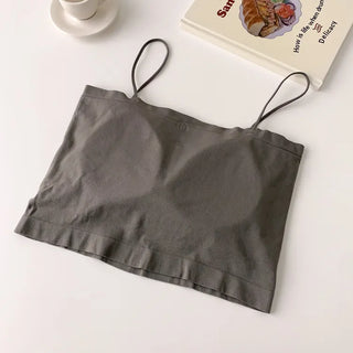 Soft Cheese Square Sleeveless Bralette in 2 Lengths